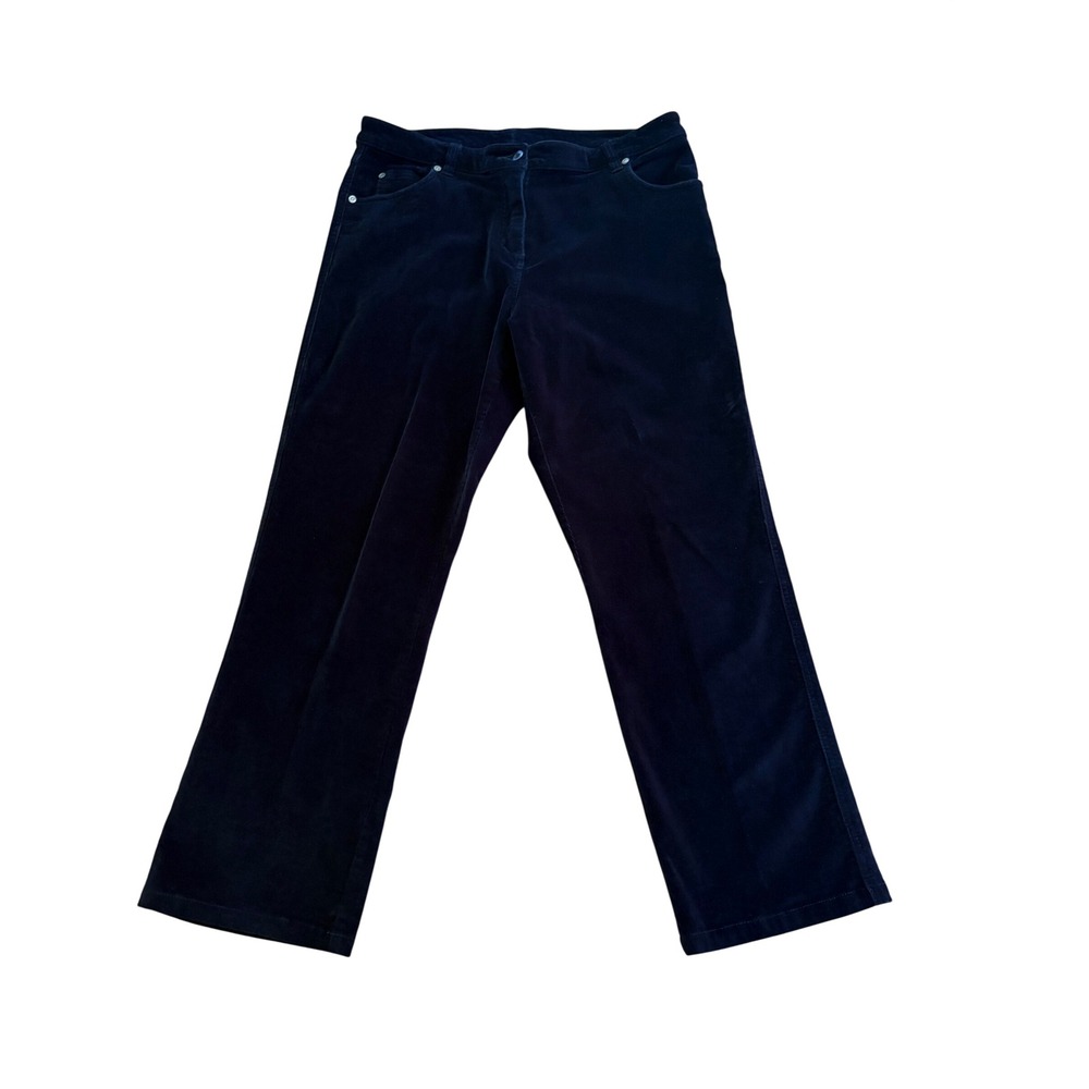 Woolrich Womens Black Corduroy Pants Size 12 Petite Straight Leg Preppy